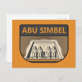 Abu Simbel Egypt Revel Art Retro Briefkaart (Voorkant / Achterkant)