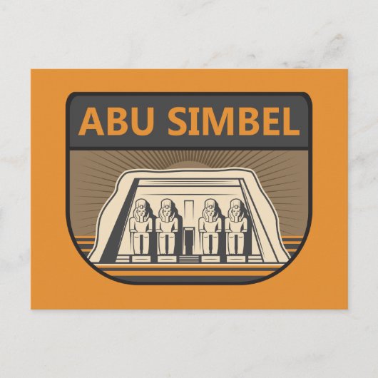 Abu Simbel Egypt Revel Art Retro Briefkaart (Voorkant)