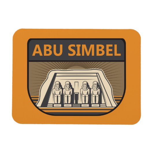 Abu Simbel Egypt Revel Art Retro Magneet (Horizontaal)