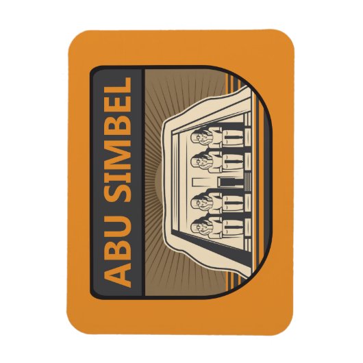 Abu Simbel Egypt Revel Art Retro Magneet (Verticaal)