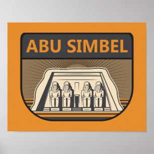 Abu Simbel Egypt Revel Art Retro Poster