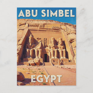 Abu Simbel Egypte Antieke Tempel Landschap Briefkaart