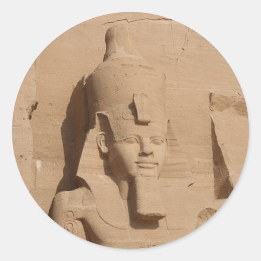 abu simbel pharoah ronde sticker (Voorkant)