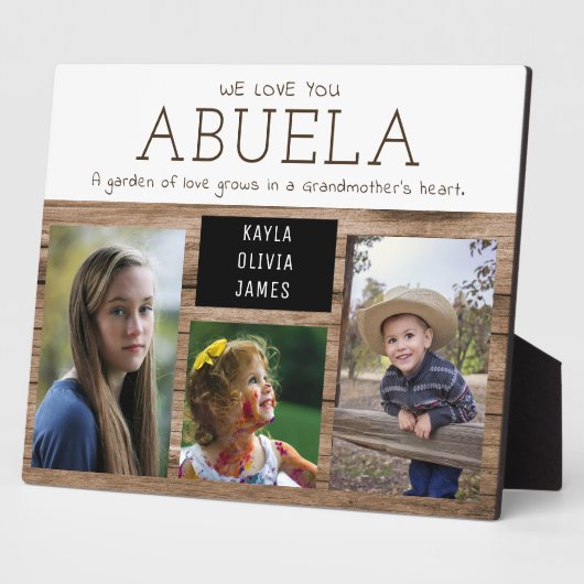 Abuela 3 Foto collage Rustic Wood Fotoplaat (Zijkant)