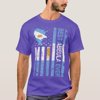 Abuela Argentinian Grandma Argentine USA Flag Mot T-shirt