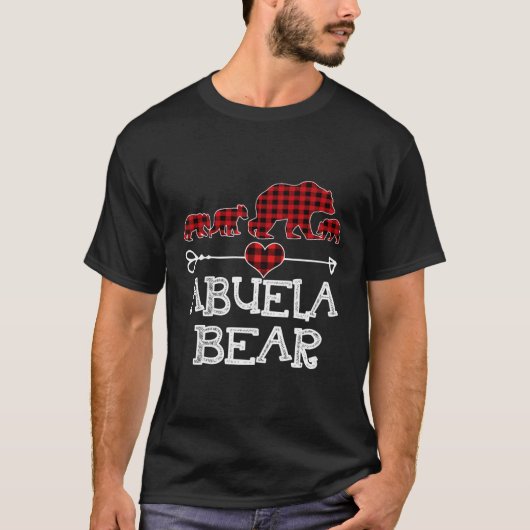 Abuela Beer Kerstmis Pajama Red Pset Buffalo Fam T-shirt (Voorkant)