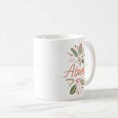Abuela Bright Holly Kerstrood script Koffiemok (Voorkant rechts)