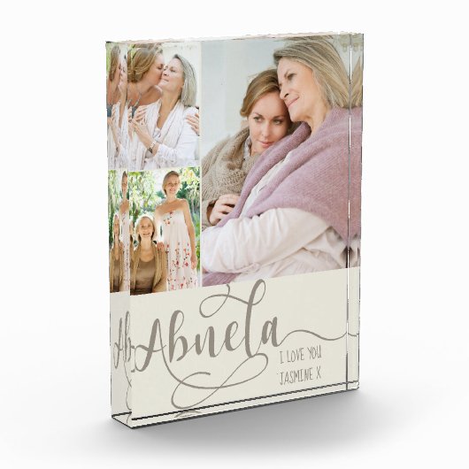 Abuela Calligrafie Ik hou van jullie 3 Foto Cream  (Links)