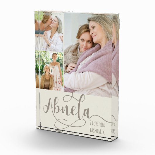 Abuela Calligrafie Ik hou van jullie 3 Foto Cream  (Rechts)