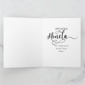 Abuela Calligraphy 3 Photo Happy Birthday Card Kaart (Binnen)