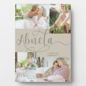 Abuela Calligraphy 4 Photo Beige Tabletop Plaque Fotoplaat (voorkant)