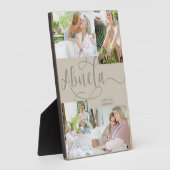 Abuela Calligraphy 4 Photo Beige Tabletop Plaque Fotoplaat (Zijkant)