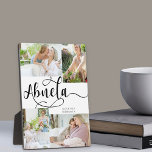 Abuela Calligraphy 4 Photo Tabletop Plaque Fotoplaat<br><div class="desc">Persoonlijk vier fotoplaque cadeau voor je Abuela,  die je kunt personaliseren met je eigen boodschap,  zoals ik hou van jou en jouw naam. Het fotomalplaatje zal uw afbeeldingen in een kleine fotocollage van 2x landschap en 2x portret afbeeldingen tonen. Abuela is letterlijk geletterd in elegante,  slordige kalligrafie.</div>