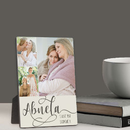 Abuela Calligraphy I love you 3 Photo Cream Olive Fotoplaat