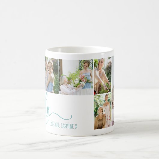 Abuela Calligraphy I Love You 6 Photo Coffee Mok (Center)