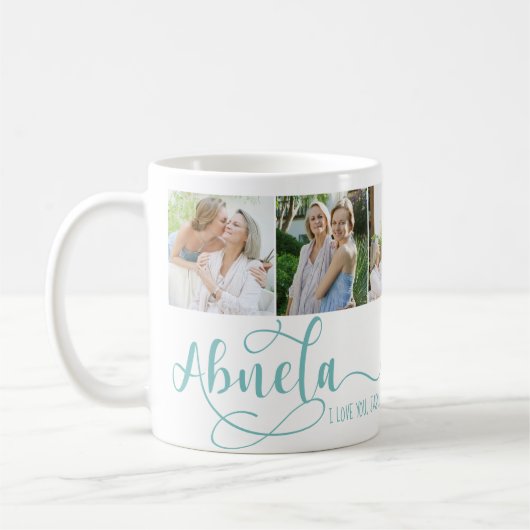 Abuela Calligraphy I Love You 6 Photo Coffee Mok (Links)