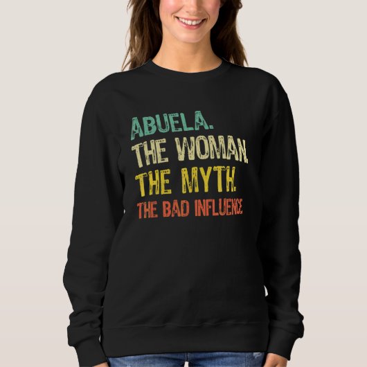 Abuela De Vrouw De Mythe De Slechte Invloed Retro Trui (Voorkant)