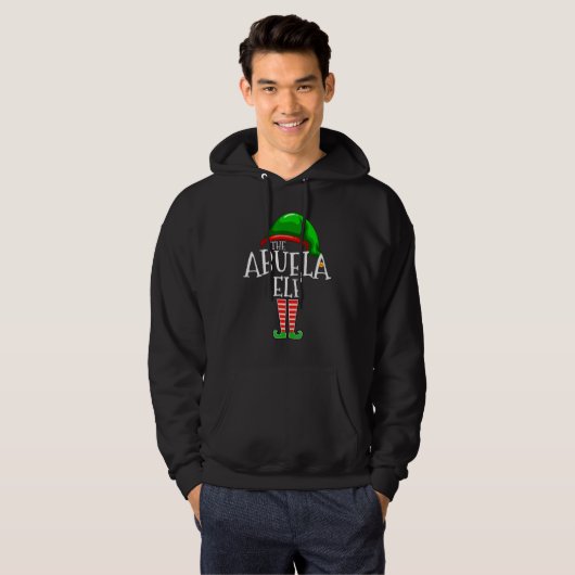 Abuela Elf   Family Matching Group Christmas   Squ Hoodie (Voorkant volledig)