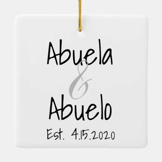 Abuela en Abuelo First Grandchild Ornament (Achterkant)