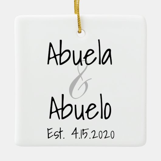 Abuela en Abuelo First Grandchild Ornament (Voorkant)