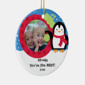 Abuela Foto Pinguïn Kerst Ornament (Rechts)