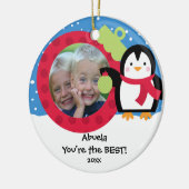 Abuela Foto Pinguïn Kerst Ornament (Links)