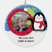 Abuela Foto Pinguïn Kerst Ornament (Achterkant)