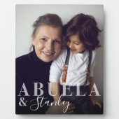 Abuela & Grandchild Script Naam Foto Bewaren Fotoplaat (Voorkant)