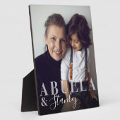 Abuela & Grandchild Script Naam Foto Bewaren Fotoplaat (Zijkant)