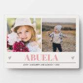 ABUELA Grandchildren 2 Photo PINK GRAY HEARTS Fotoplaat (voorkant)