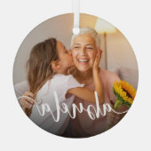 Abuela Grandma Script Overlay Glas Ornament (Achterkant)