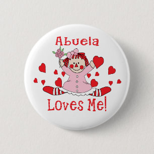 Abuela Love is me Rag Doll Ronde Button 5,7 Cm