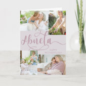 Abuela Moederdag 4 Foto Collage Pink Feestdagen Kaart (Voorkant)