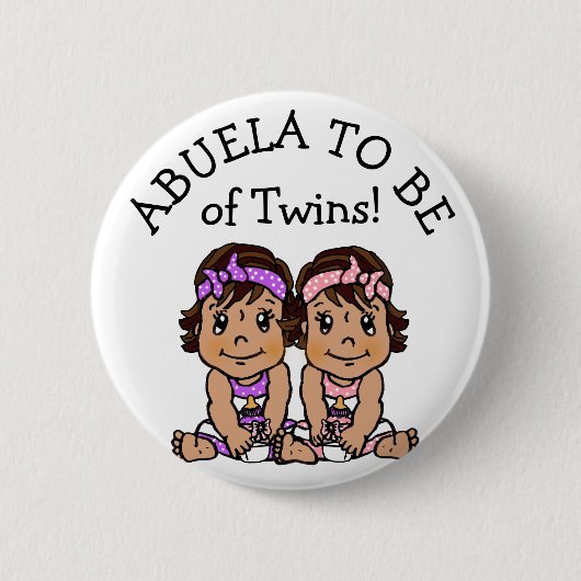 Abuela om tweelingen te zijn, Baby shower uit Lati Ronde Button 5,7 Cm (Voorkant)