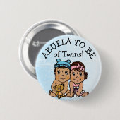 Abuela om tweelingen te zijn, Baby shower uit Lati Ronde Button 5,7 Cm (Voorkant /achterkant)