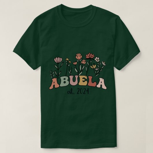 Abuela Oma Est 2024 Nieuwe Grootmoeder Vrouwen ple T-shirt (Design voorkant)