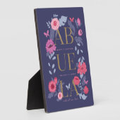 Abuela (oma) Floral Botanical Butterfly Lijst Fotoplaat (Zijkant)