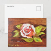 Abuela Raquel's Roze Roos Briefkaart (Voorkant / Achterkant)