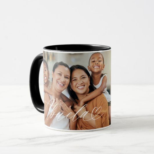 Abuela Script hart dankbaar elk moment foto Mok (Voorkant links)