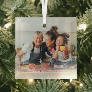 Abuela Script Overlay   Wij houden van Glass Ornam Glas Ornament