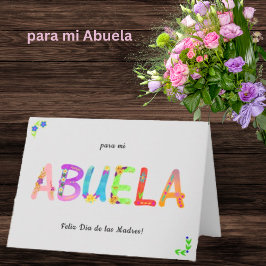 Abuela Spanish Floral Bohemian Moederdag Kaart