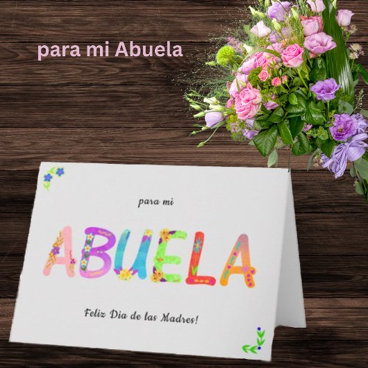 Abuela Spanish Floral Bohemian Moederdag Kaart