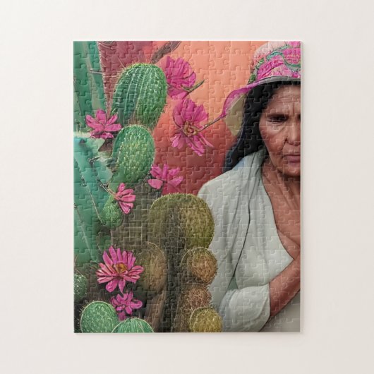 Abuela Surreal Bloemige Digitale Kunst Legpuzzel (Verticaal)