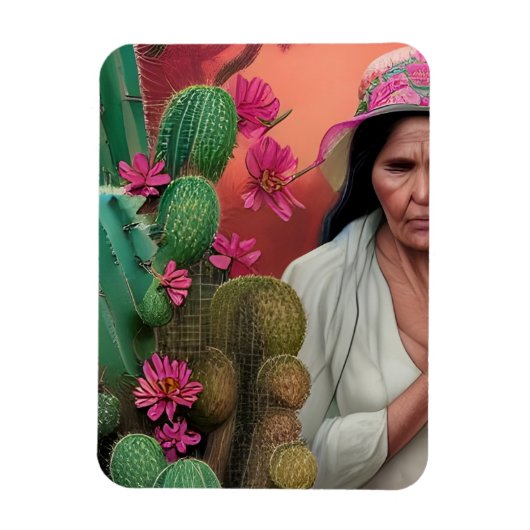Abuela Surreal Floral Digital Art Magneet (Verticaal)