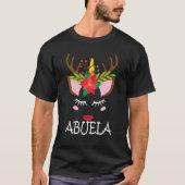 Abuela Unicorn Face Reindeer Flower kerstmis T-shirt (Voorkant)