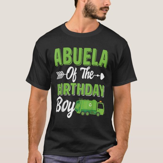 Abuela van de verjaardag jongen vuilniswagen match t-shirt (Voorkant)