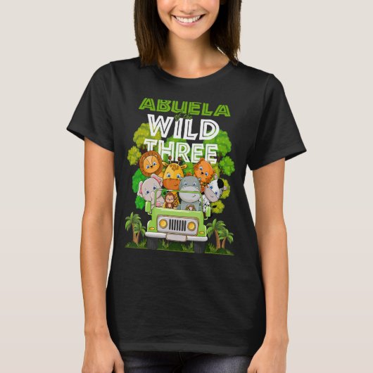 Abuela van de Wilde Drie dierentuin Birthday Safar T-shirt (Voorkant)