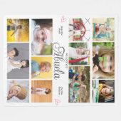 Abuela We houden van je gepersonaliseerde harten Fleece Deken (Voorkant (Horizontaal))