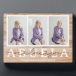 Abuela We houden van je hart Manuscript 3 Foto Gif Fotoplaat<br><div class="desc">Abuela We houden van You Heart Script 3 Foto Gift plaque perfect als cadeau voor je baby of oma op haar verjaardag of voor moederdag.</div>