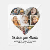 Abuela We Love You Heart Moderne Fotocollage Fleece Deken (Voorkant)